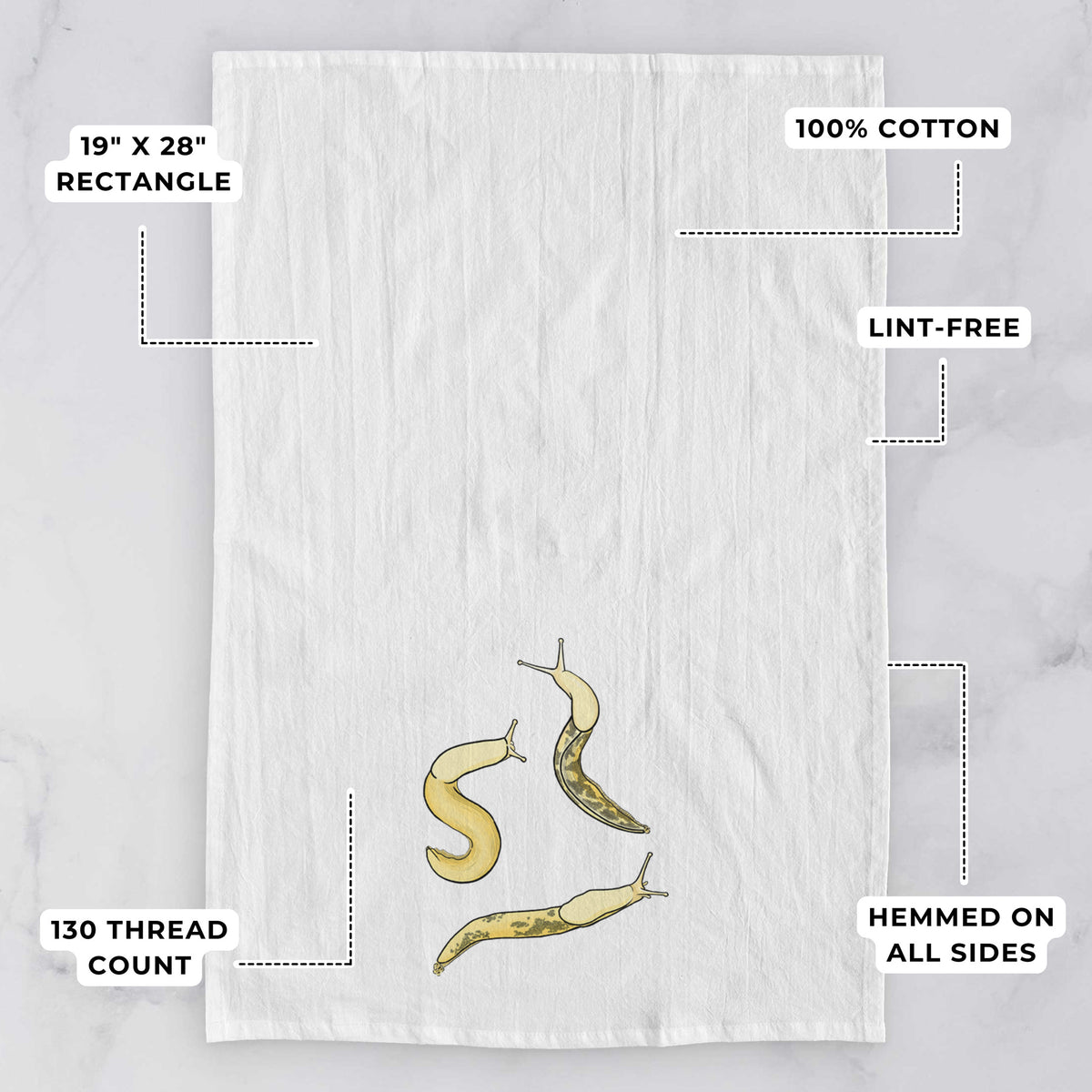 Banana Slug Squad - Ariolimax columbianus - Tea Towel