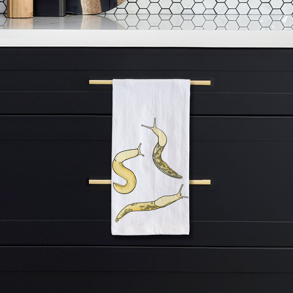 Banana Slug Squad - Ariolimax columbianus - Tea Towel