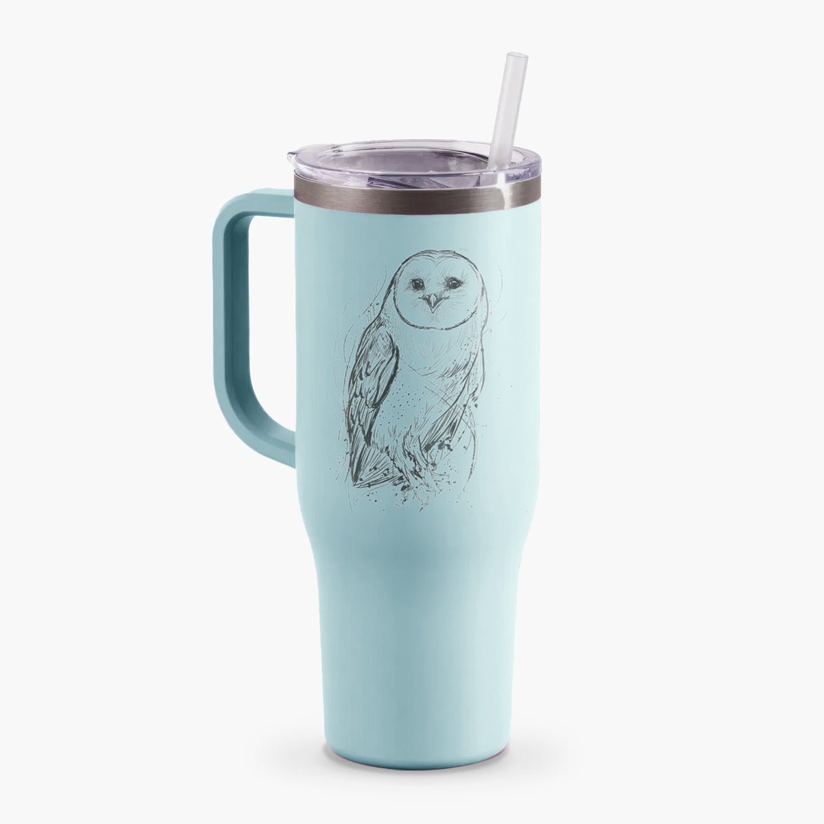 Barn Owl - Tyto alba - 40oz Tumbler with Handle