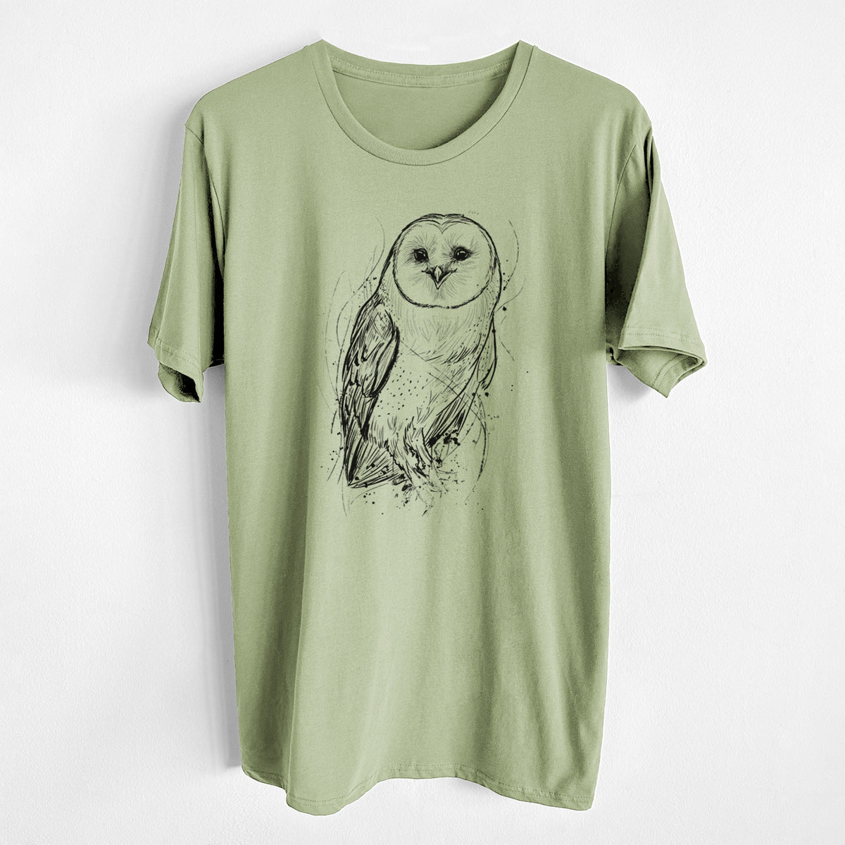 CLOSEOUT - Barn Owl - Tyto alba - Unisex Crewneck - Made in USA - 100% Organic Cotton