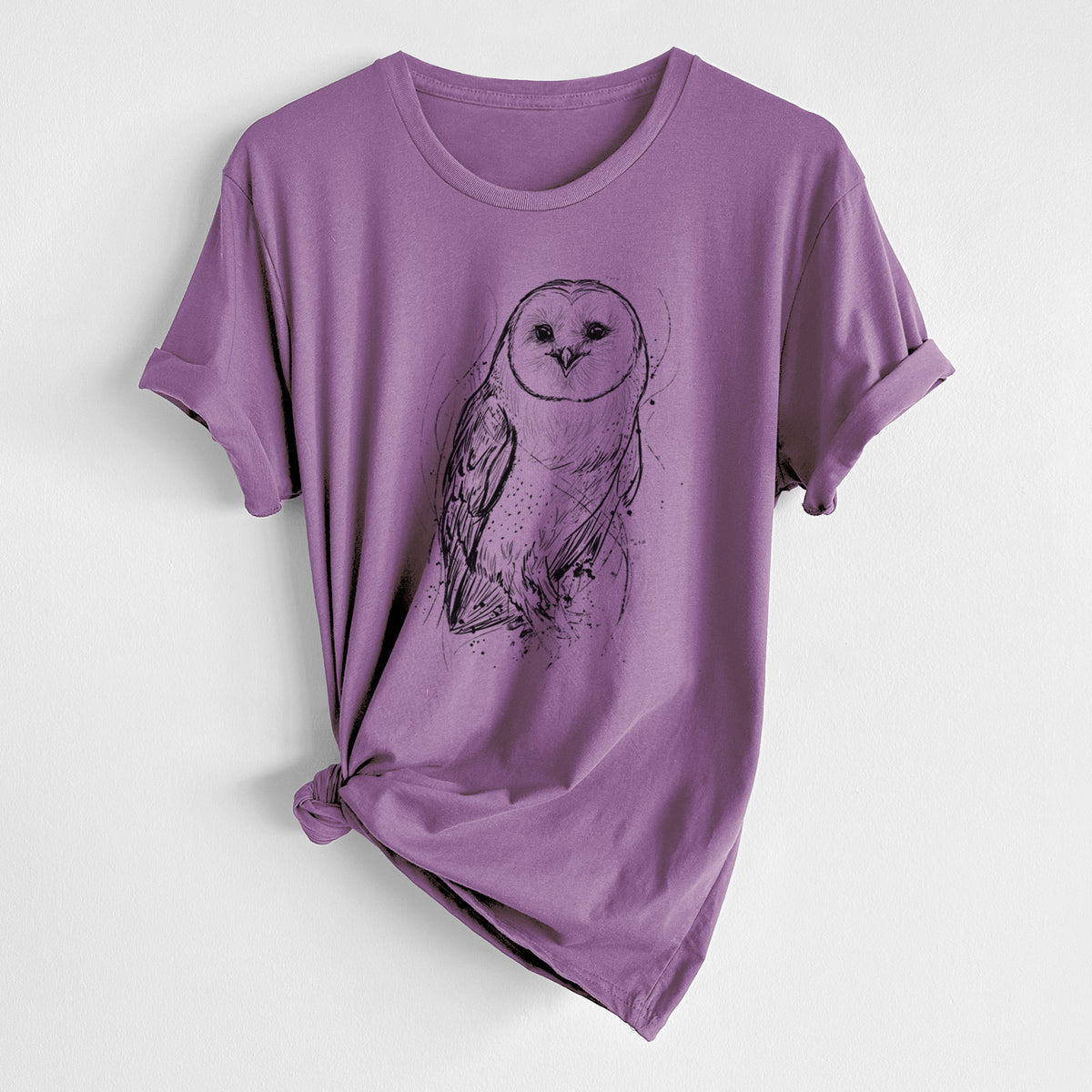 CLOSEOUT - Barn Owl - Tyto alba - Unisex Crewneck - Made in USA - 100% Organic Cotton