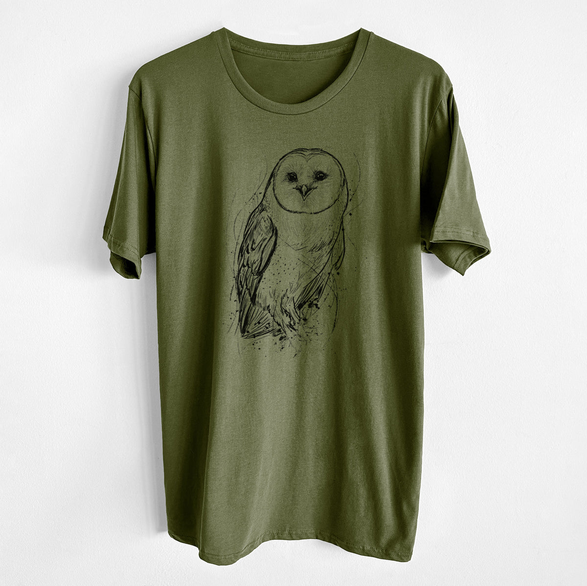 CLOSEOUT - Barn Owl - Tyto alba - Unisex Crewneck - Made in USA - 100% Organic Cotton