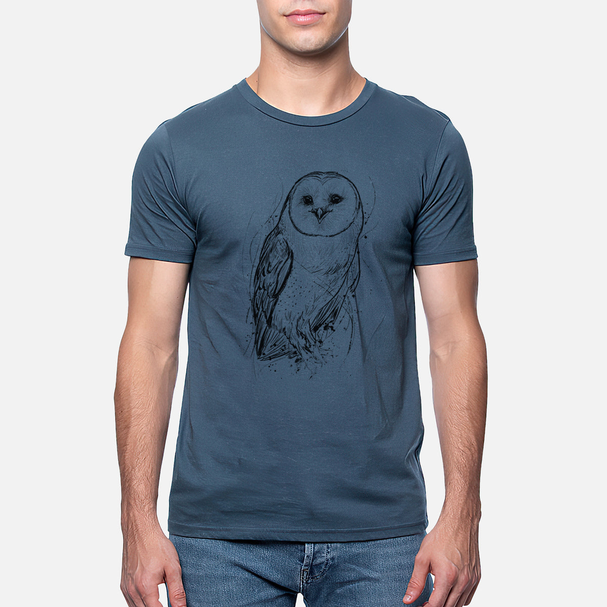 CLOSEOUT - Barn Owl - Tyto alba - Unisex Crewneck - Made in USA - 100% Organic Cotton