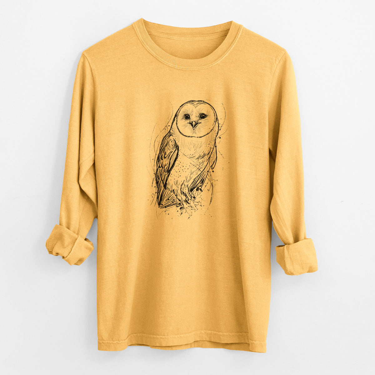 Barn Owl - Tyto alba - Unisex Comfort Colors 100% Cotton Long Sleeve
