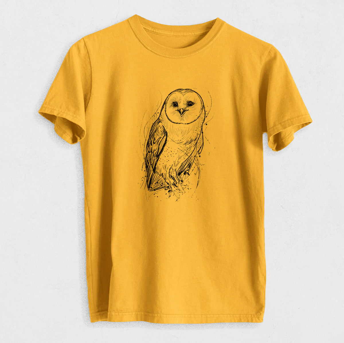 Barn Owl - Tyto alba - Heavyweight Men&#39;s 100% Organic Cotton Tee