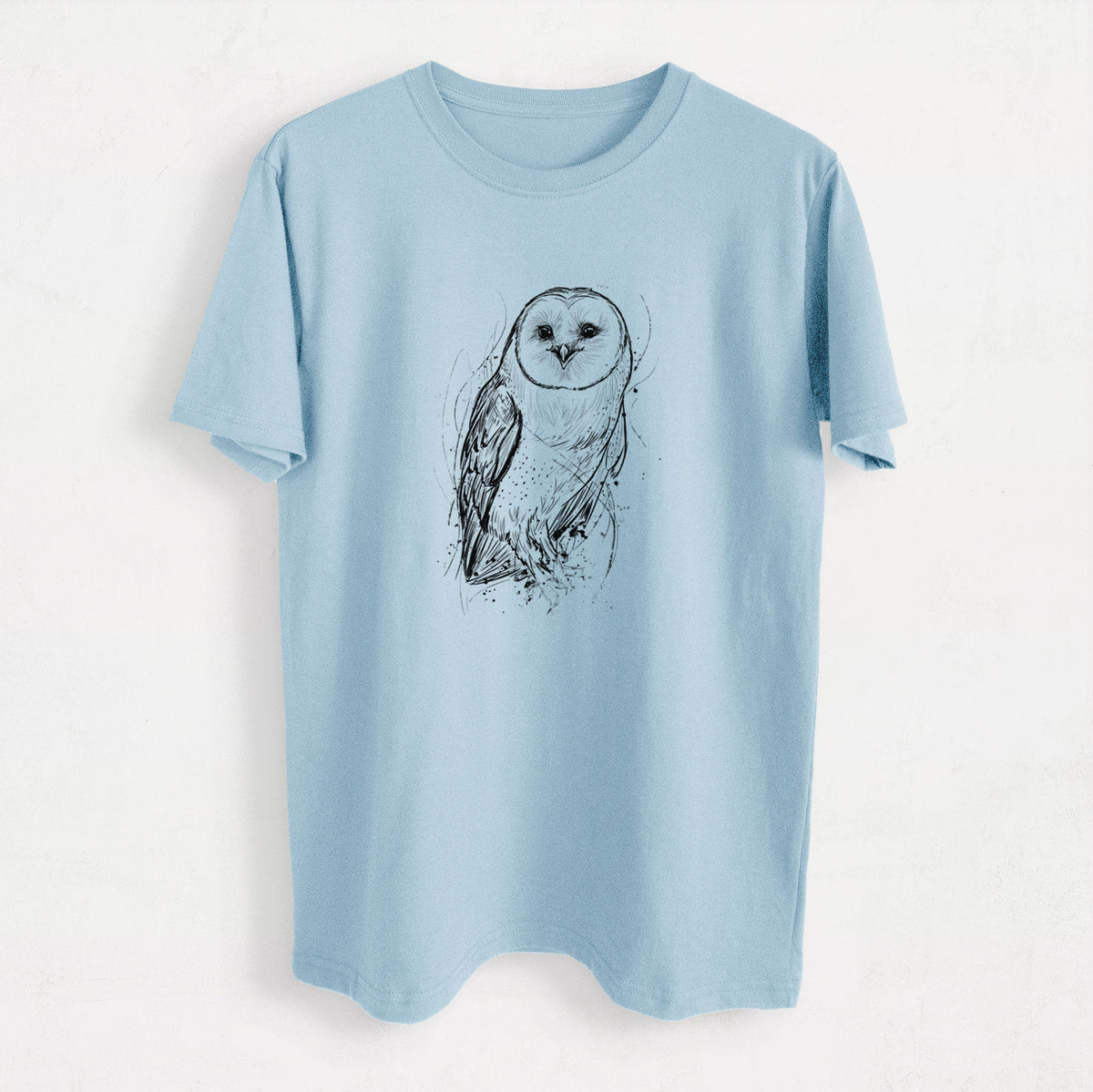 Barn Owl - Tyto alba - Heavyweight Men&#39;s 100% Organic Cotton Tee