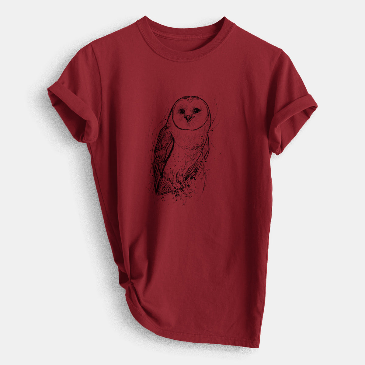 Barn Owl - Tyto alba - Heavyweight Men&#39;s 100% Organic Cotton Tee