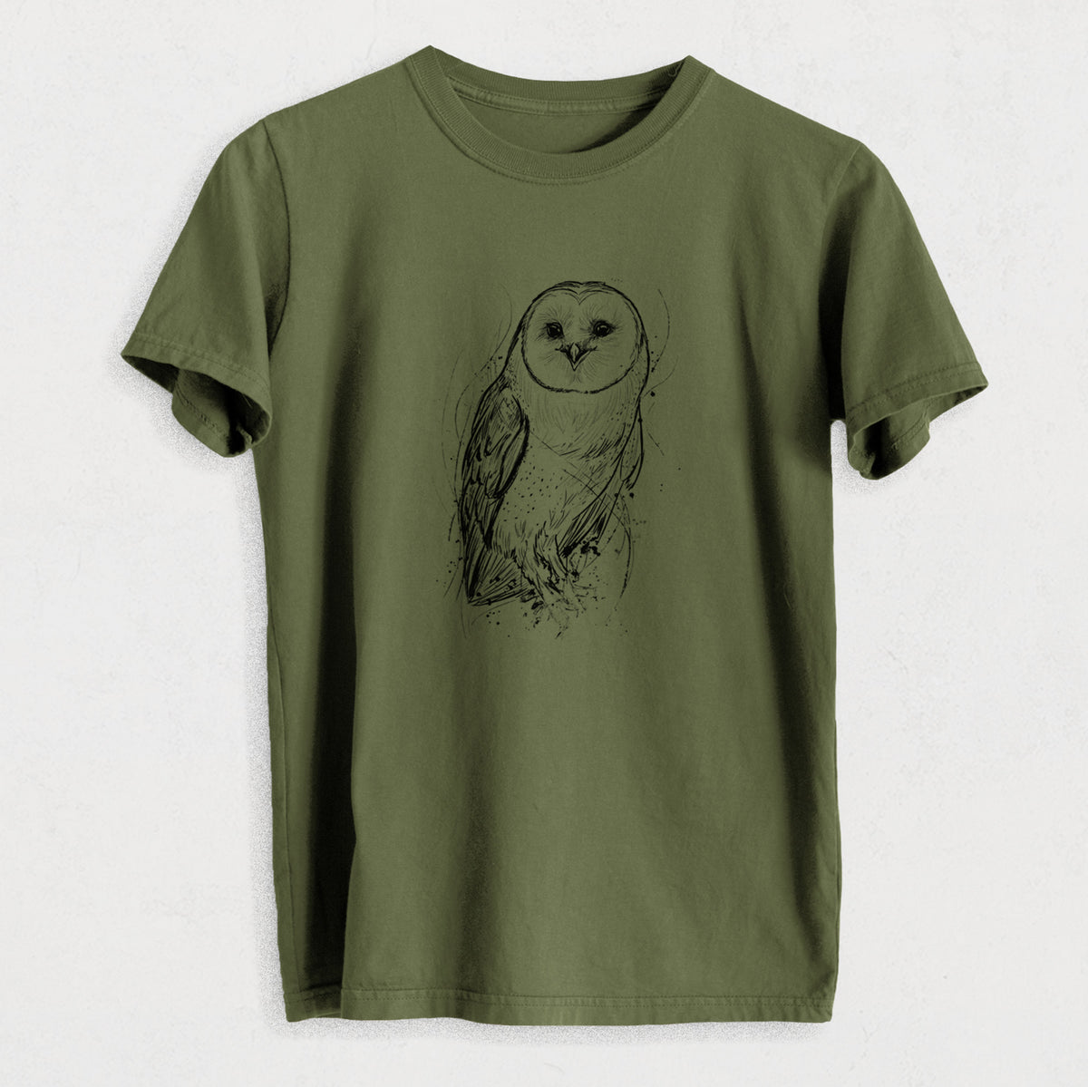 Barn Owl - Tyto alba - Heavyweight Men&#39;s 100% Organic Cotton Tee