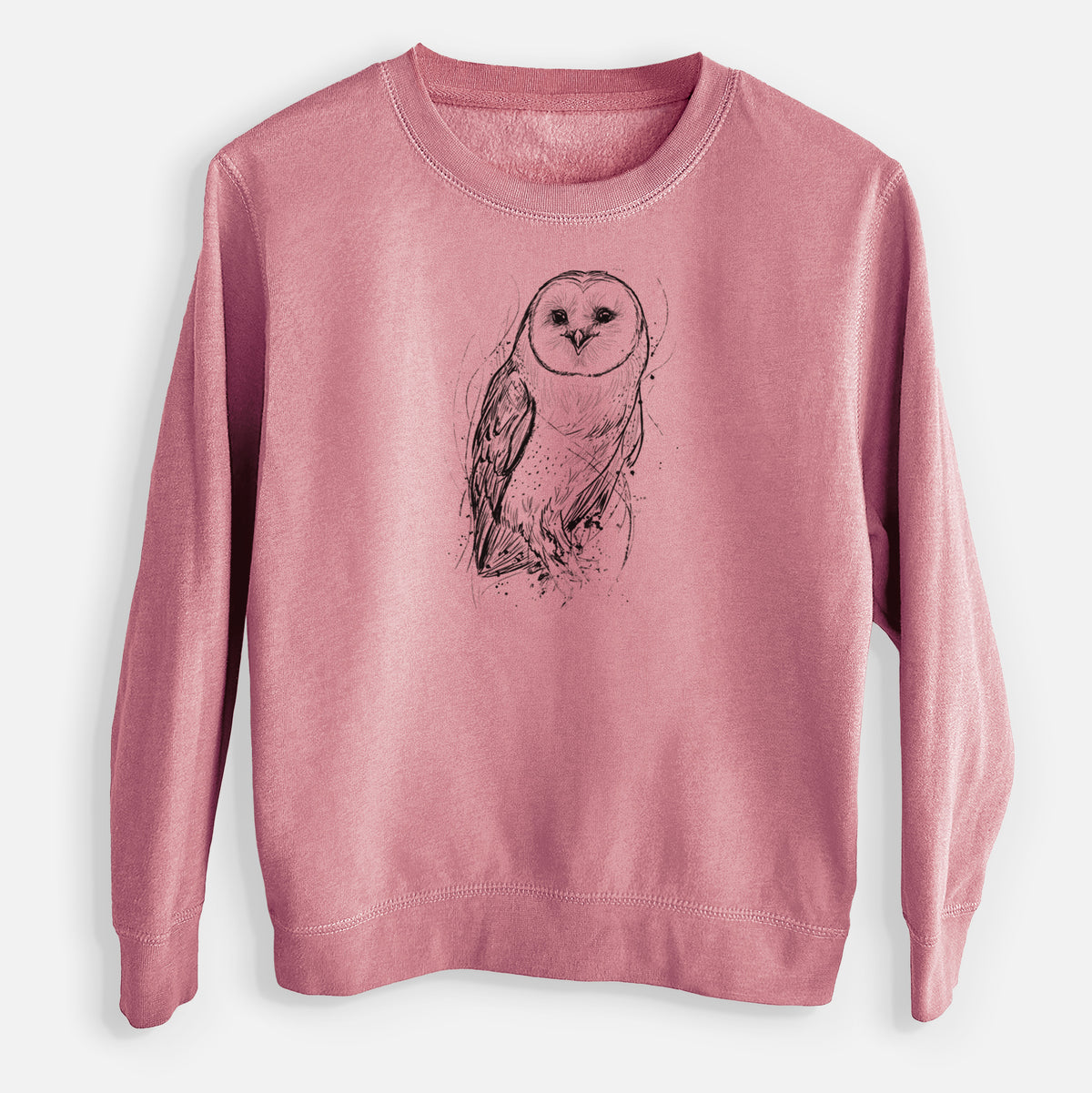 Barn Owl - Tyto alba - Youth Lightweight Crewneck Sweatshirt