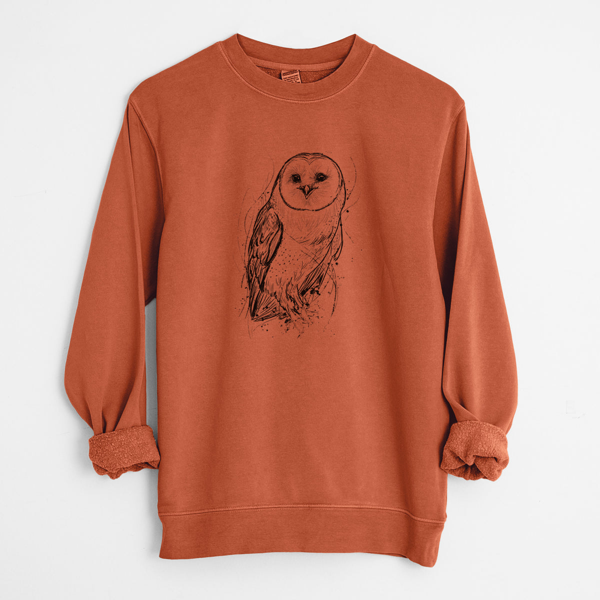 Barn Owl - Tyto alba - Unisex Pigment Dyed Crew Sweatshirt