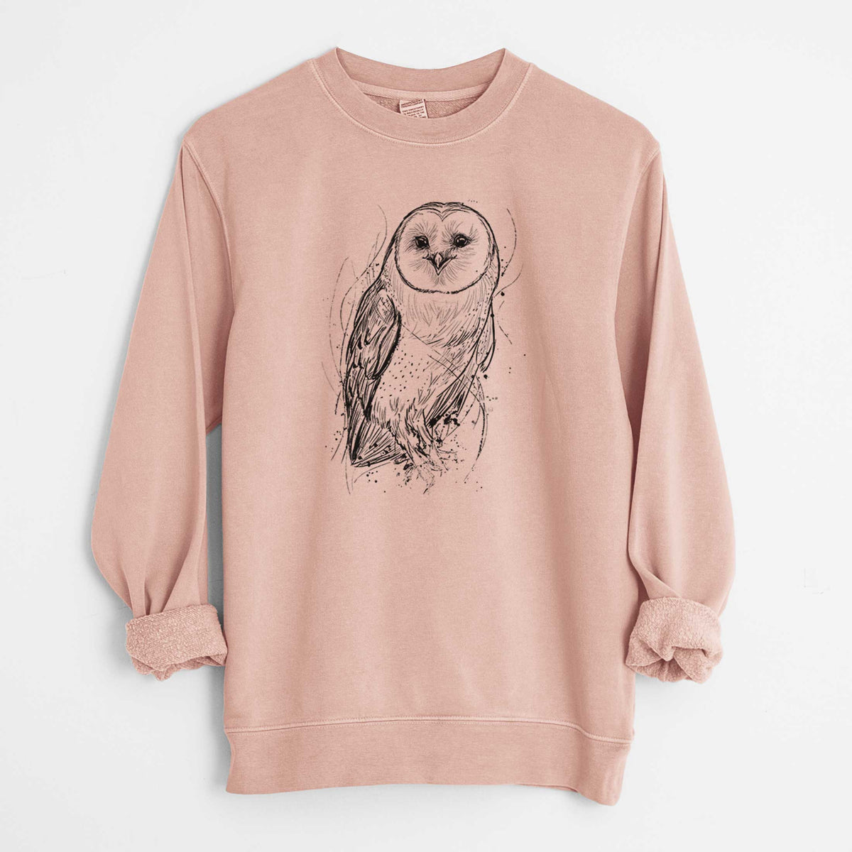 Barn Owl - Tyto alba - Unisex Pigment Dyed Crew Sweatshirt