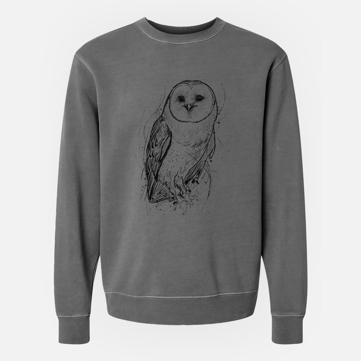 Barn Owl - Tyto alba - Unisex Pigment Dyed Crew Sweatshirt