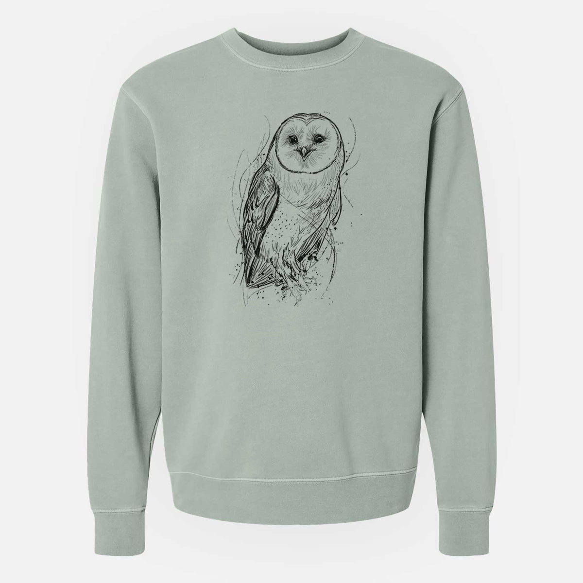 Barn Owl - Tyto alba - Unisex Pigment Dyed Crew Sweatshirt