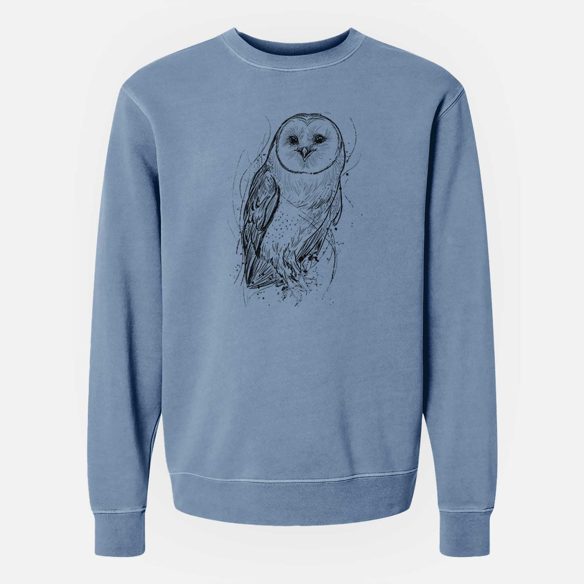 Barn Owl - Tyto alba - Unisex Pigment Dyed Crew Sweatshirt