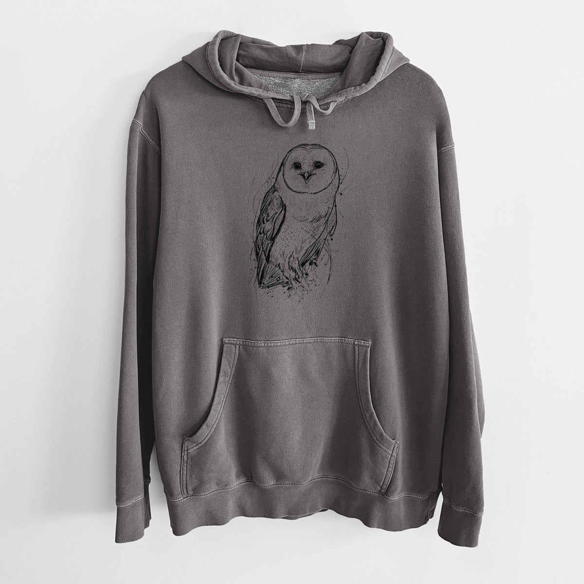 Barn Owl - Tyto alba - Unisex Pigment Dyed Hoodie