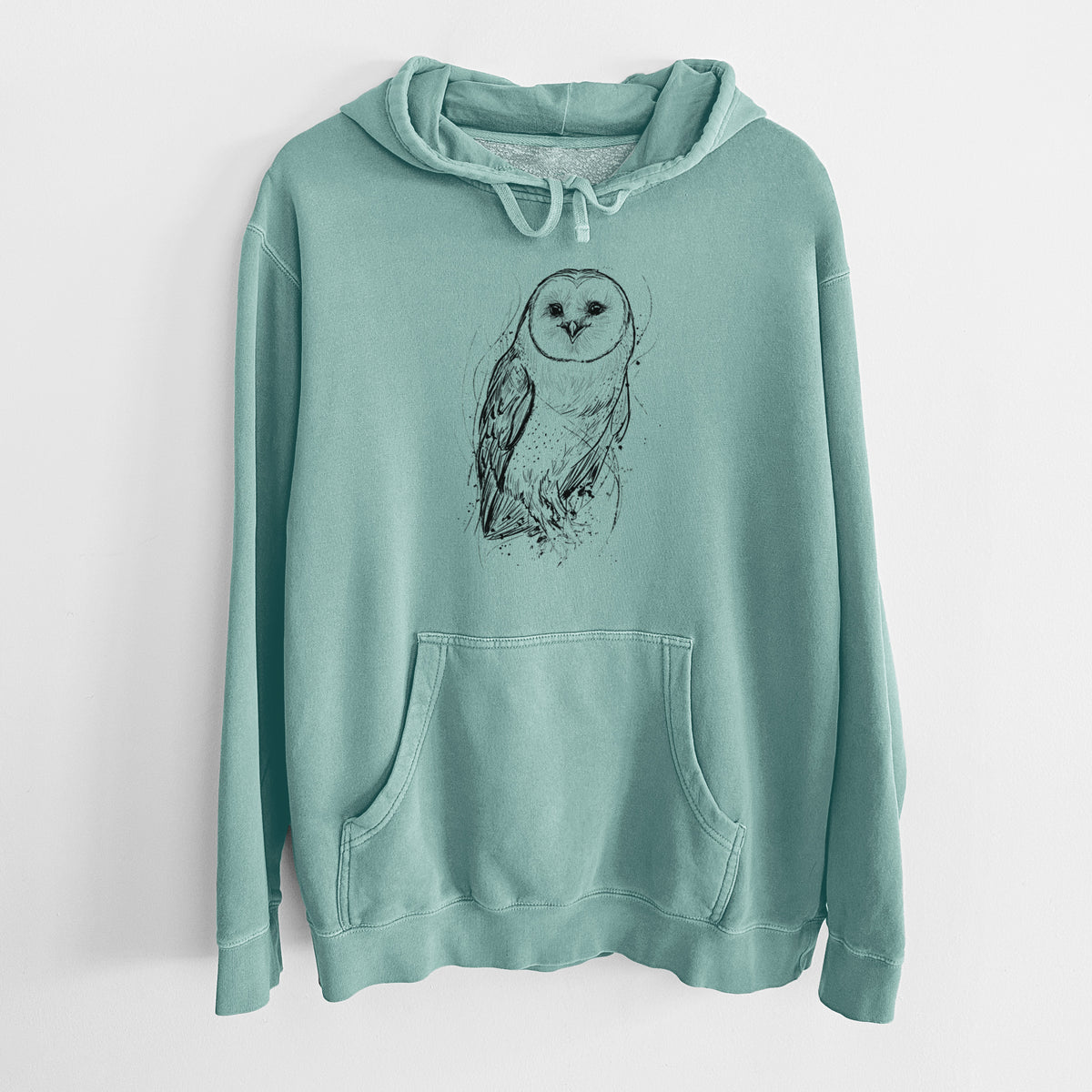 Barn Owl - Tyto alba - Unisex Pigment Dyed Hoodie