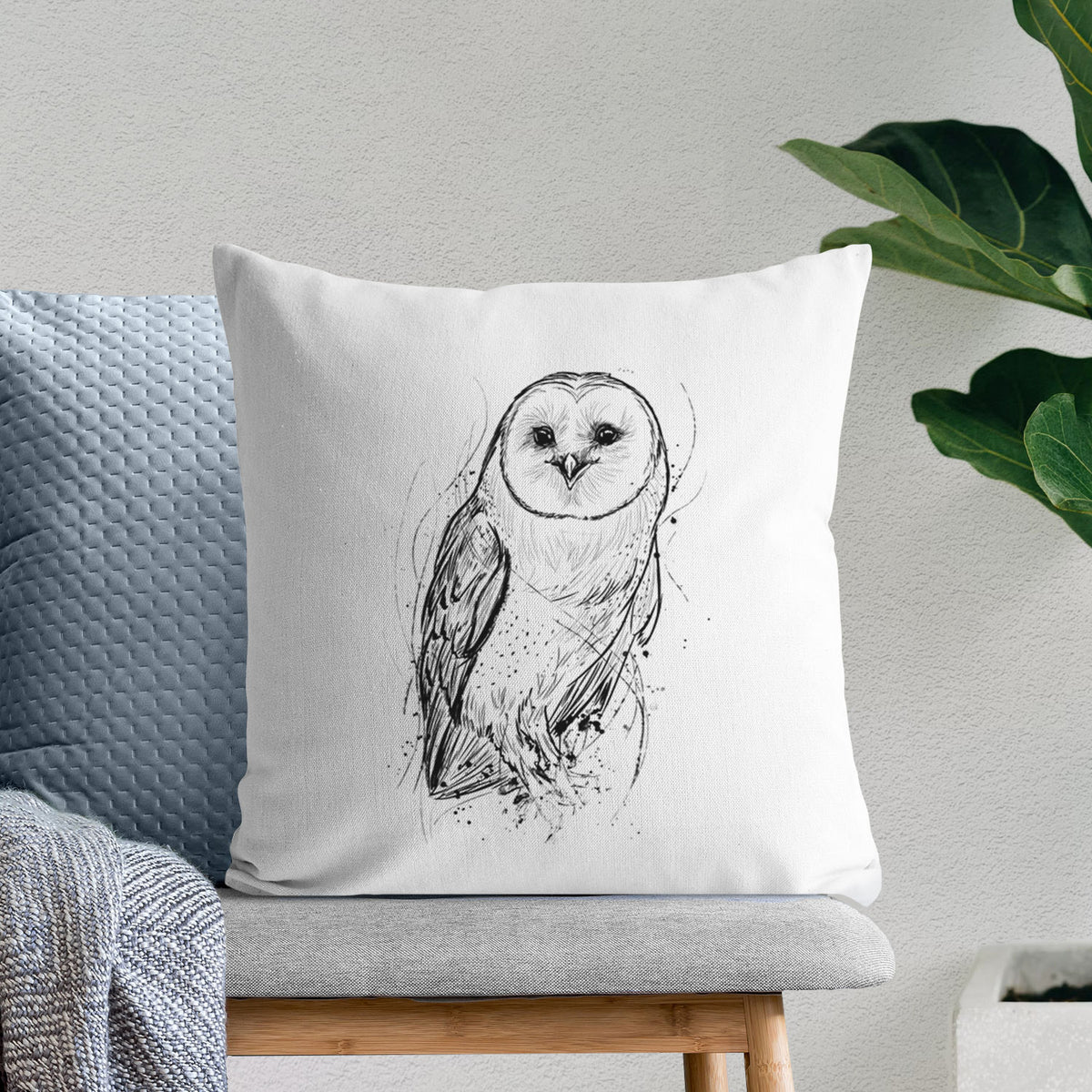 Barn Owl - Tyto alba - Throw Pillow Cover