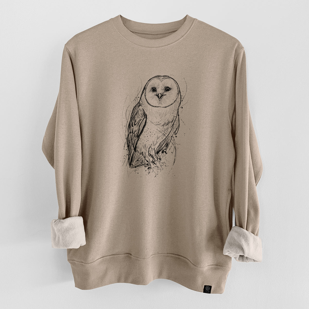 Barn Owl - Tyto alba  - Unisex Reclaimed Crewneck Sweatshirt