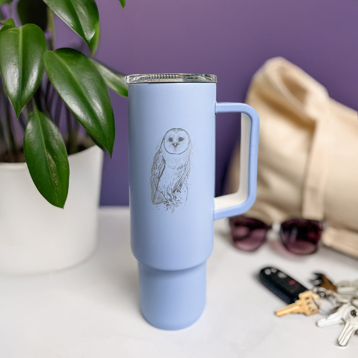 Barn Owl - Tyto alba - 40oz Skinny Recharge Tumbler