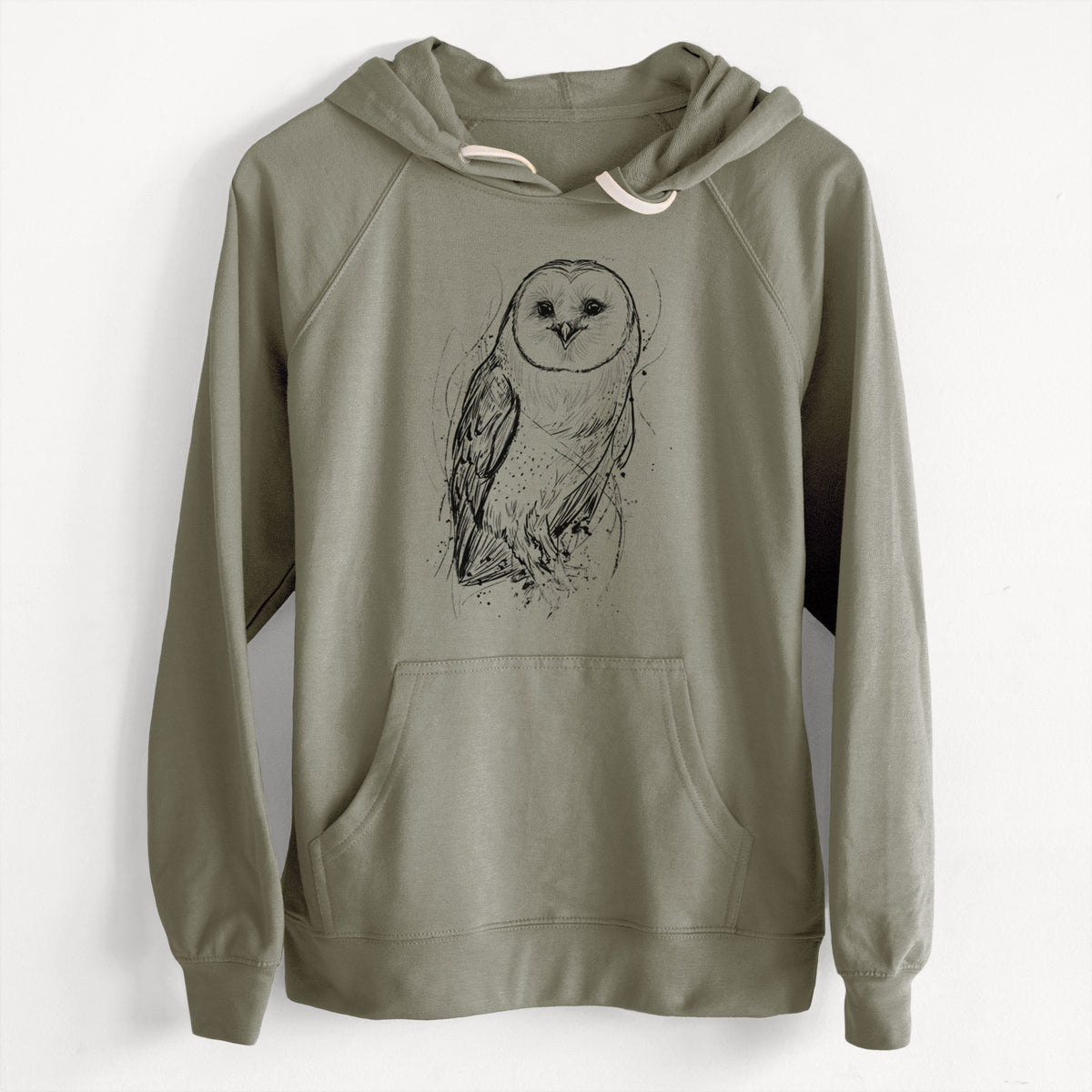 CLEARANCE - Barn Owl - Tyto alba  - Unisex Slim Fit Loopback Terry Hoodie