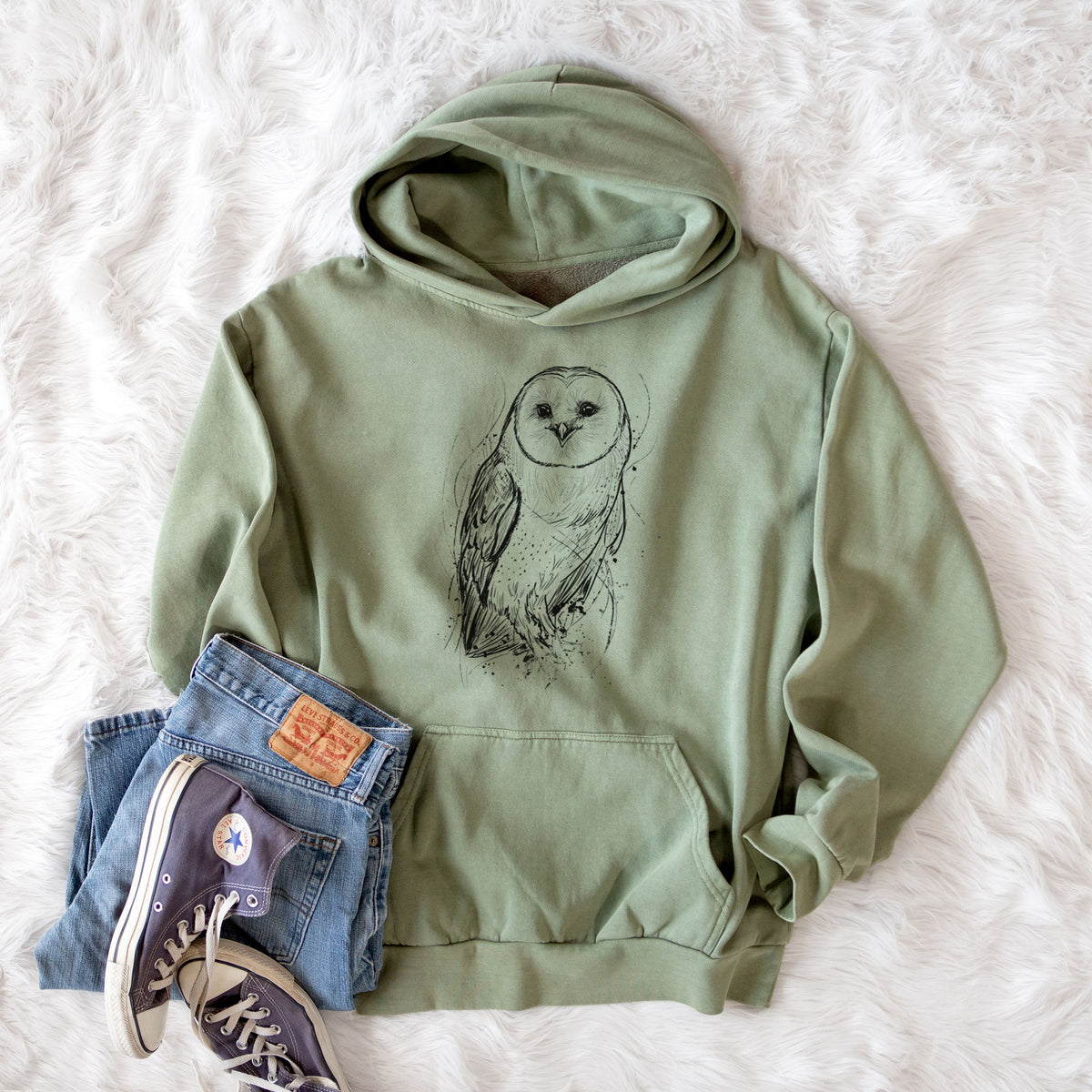 Barn Owl - Tyto alba  - Urban Heavyweight Hoodie