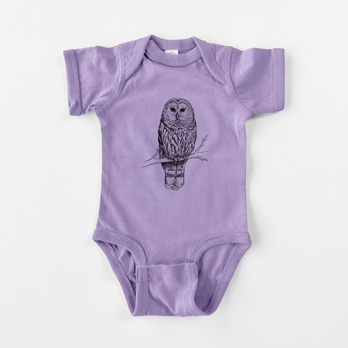 Barred Owl - Strix varia - Baby Fine Jersey Bodysuit