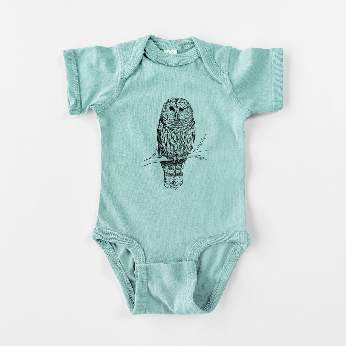 Barred Owl - Strix varia - Baby Fine Jersey Bodysuit