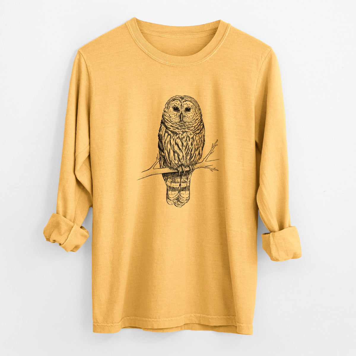 Barred Owl - Strix varia - Unisex Comfort Colors 100% Cotton Long Sleeve