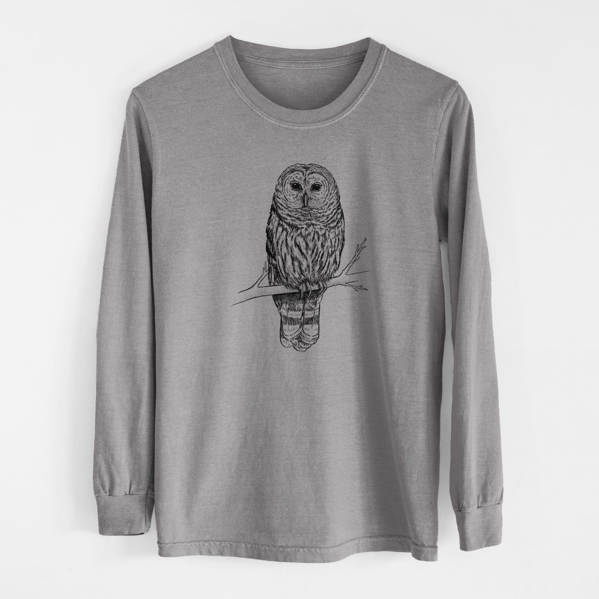Barred Owl - Strix varia - Unisex Comfort Colors 100% Cotton Long Sleeve