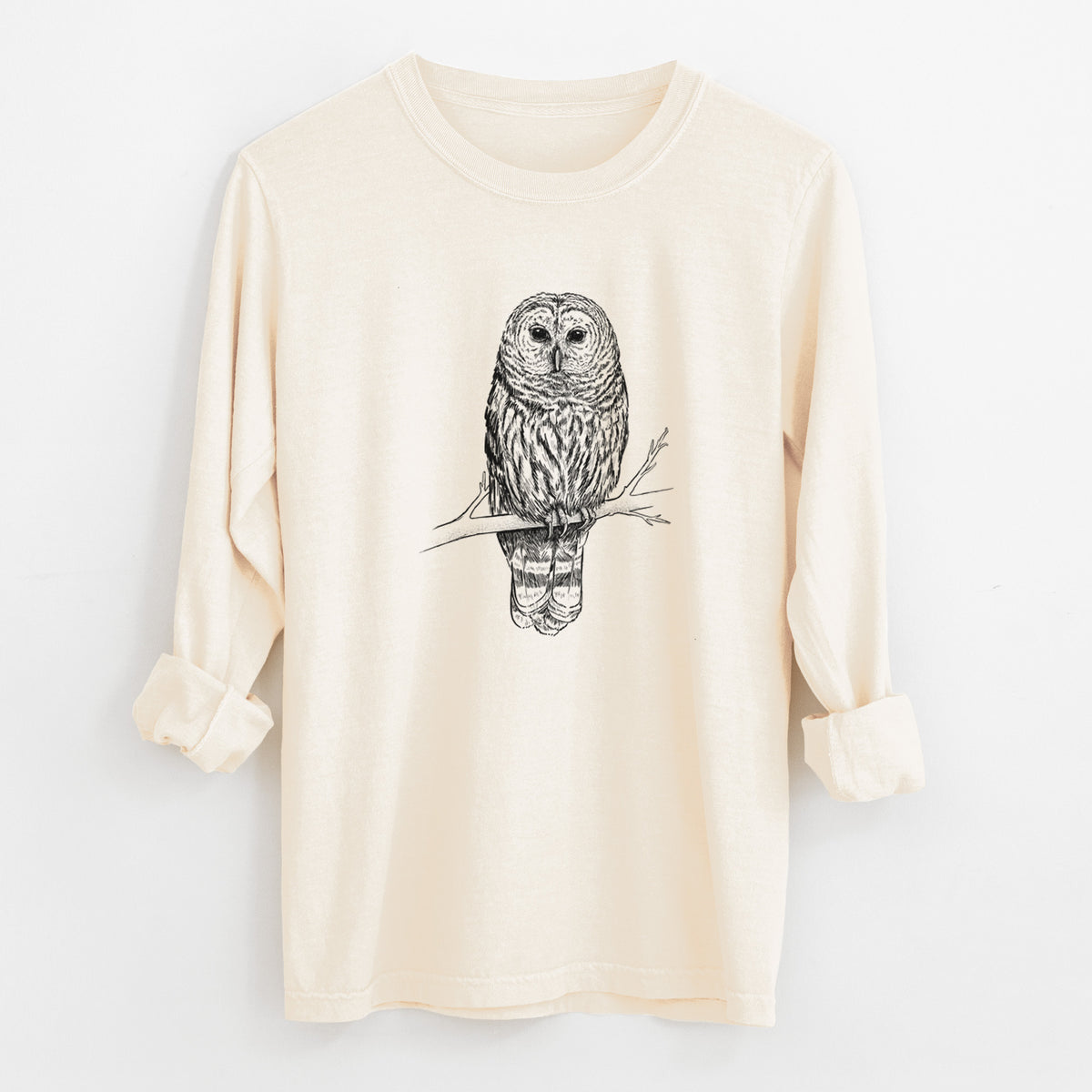 Barred Owl - Strix varia - Unisex Comfort Colors 100% Cotton Long Sleeve