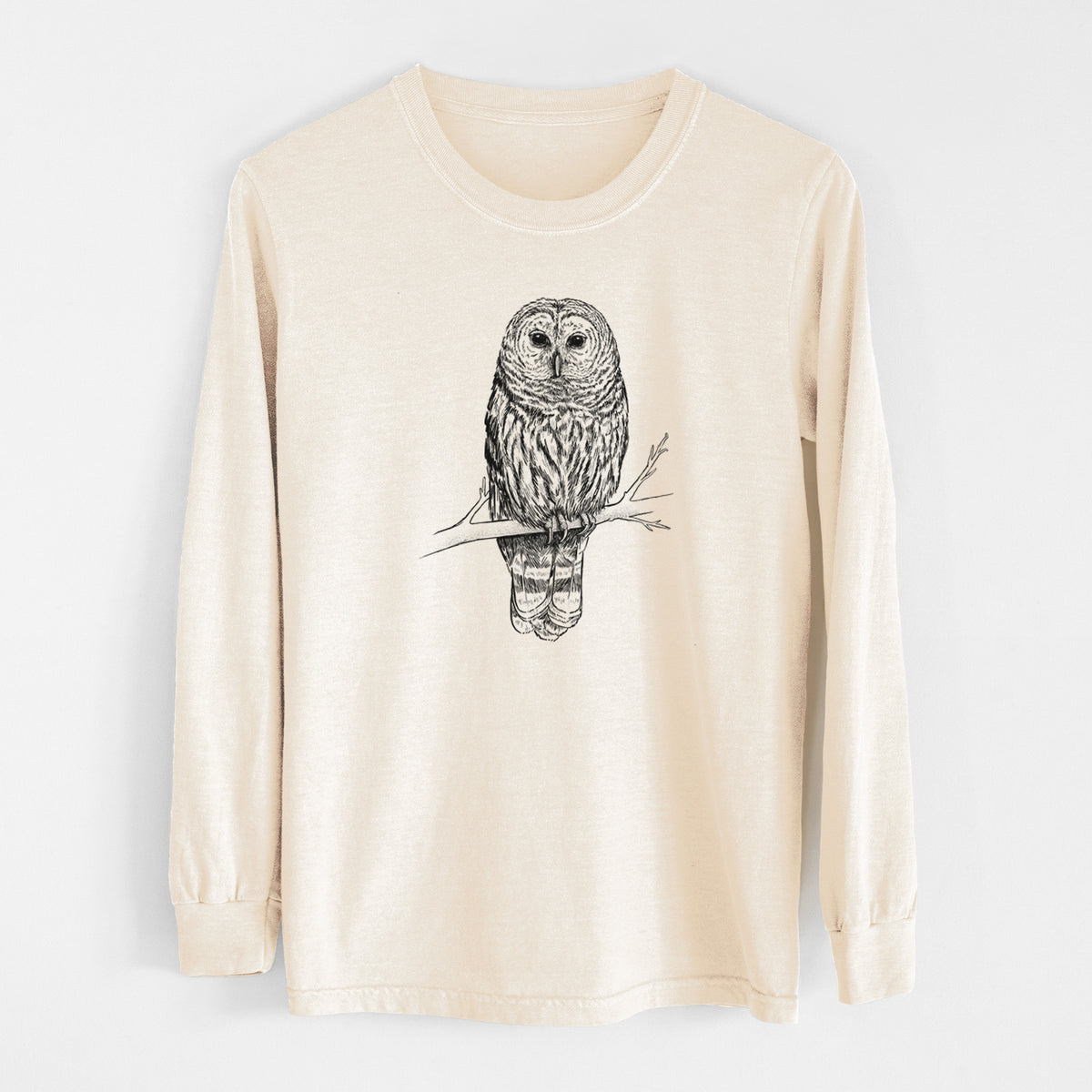Barred Owl - Strix varia - Unisex Comfort Colors 100% Cotton Long Sleeve