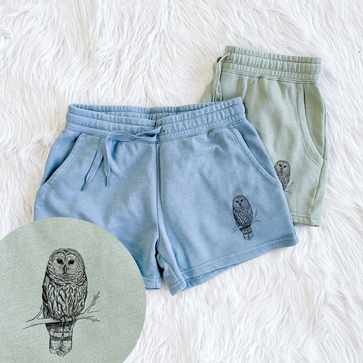 Barred Owl - Strix varia - Women's Cali Wave Shorts