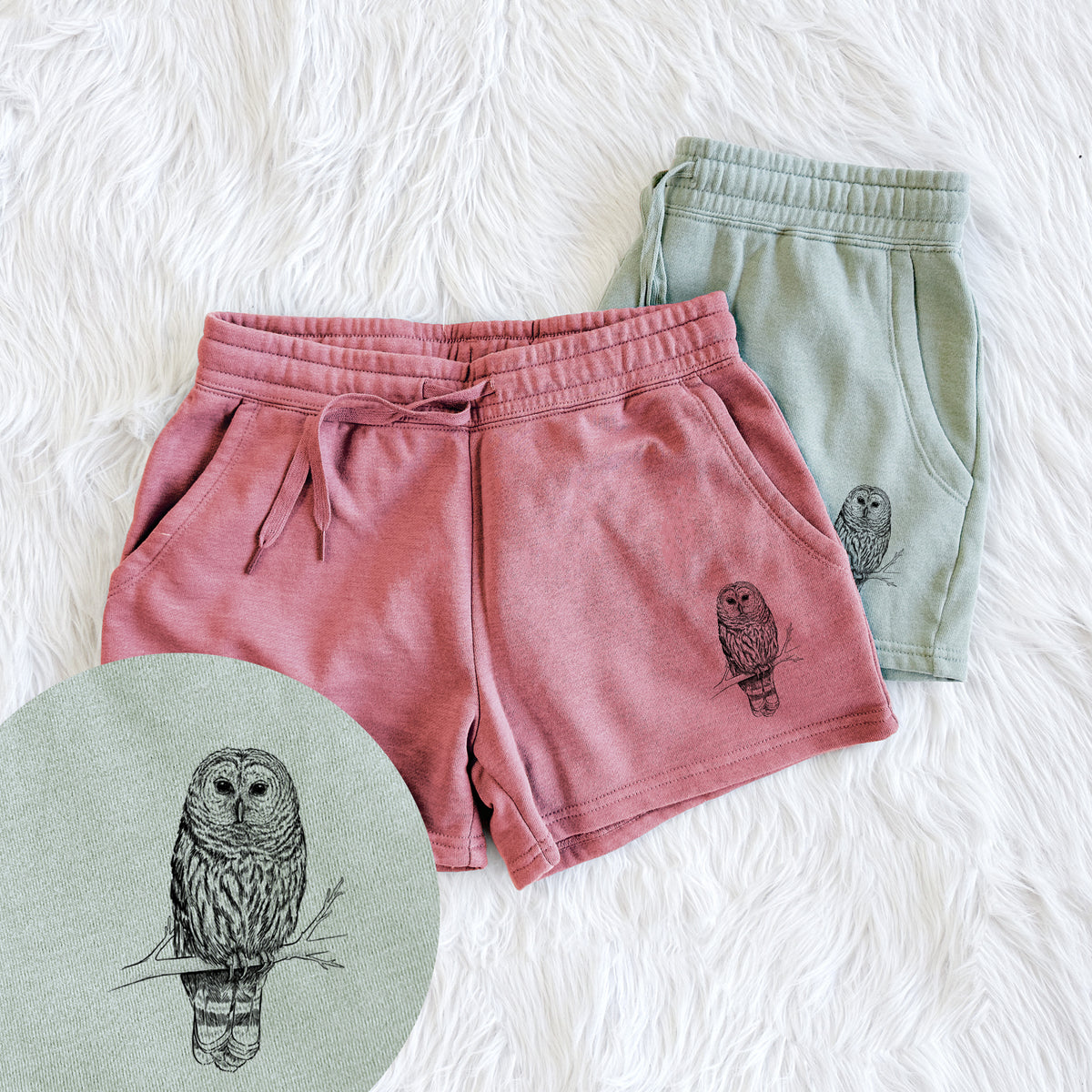 Barred Owl - Strix varia - Women&#39;s Cali Wave Shorts