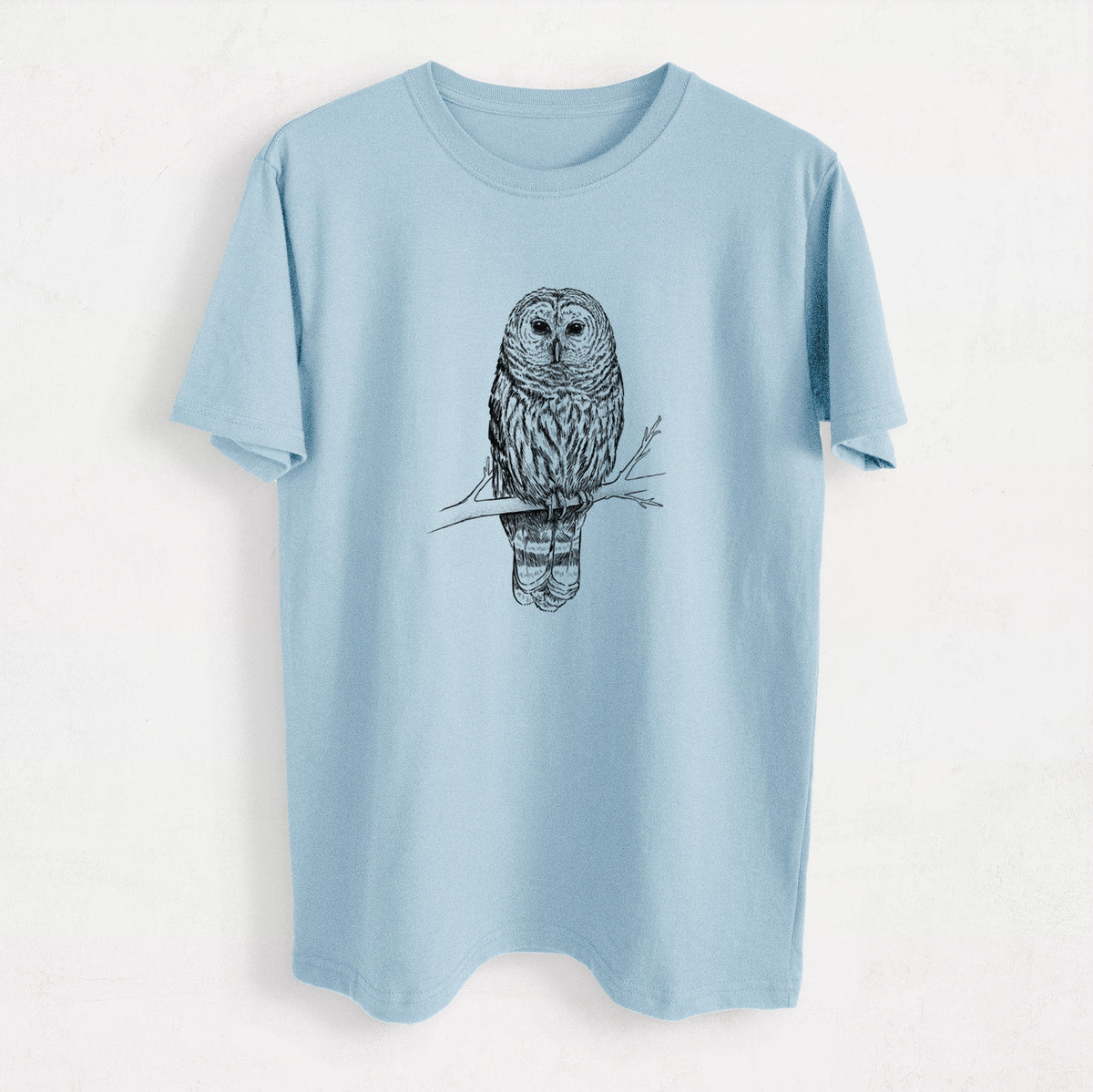 Barred Owl - Strix varia - Heavyweight Men&#39;s 100% Organic Cotton Tee