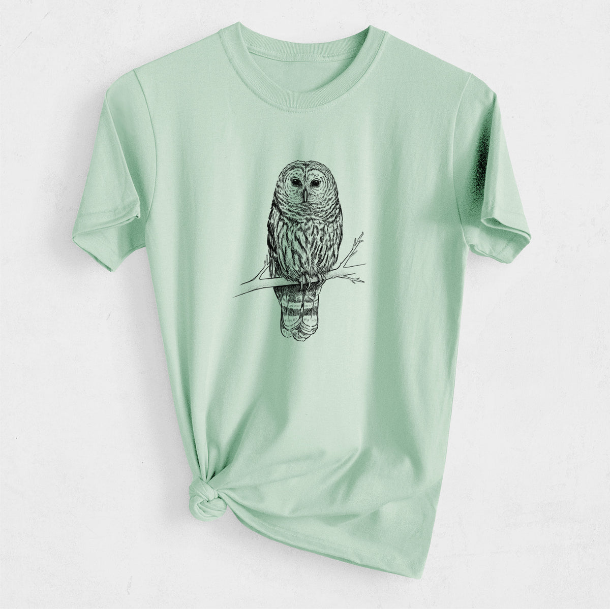 Barred Owl - Strix varia - Heavyweight Men&#39;s 100% Organic Cotton Tee
