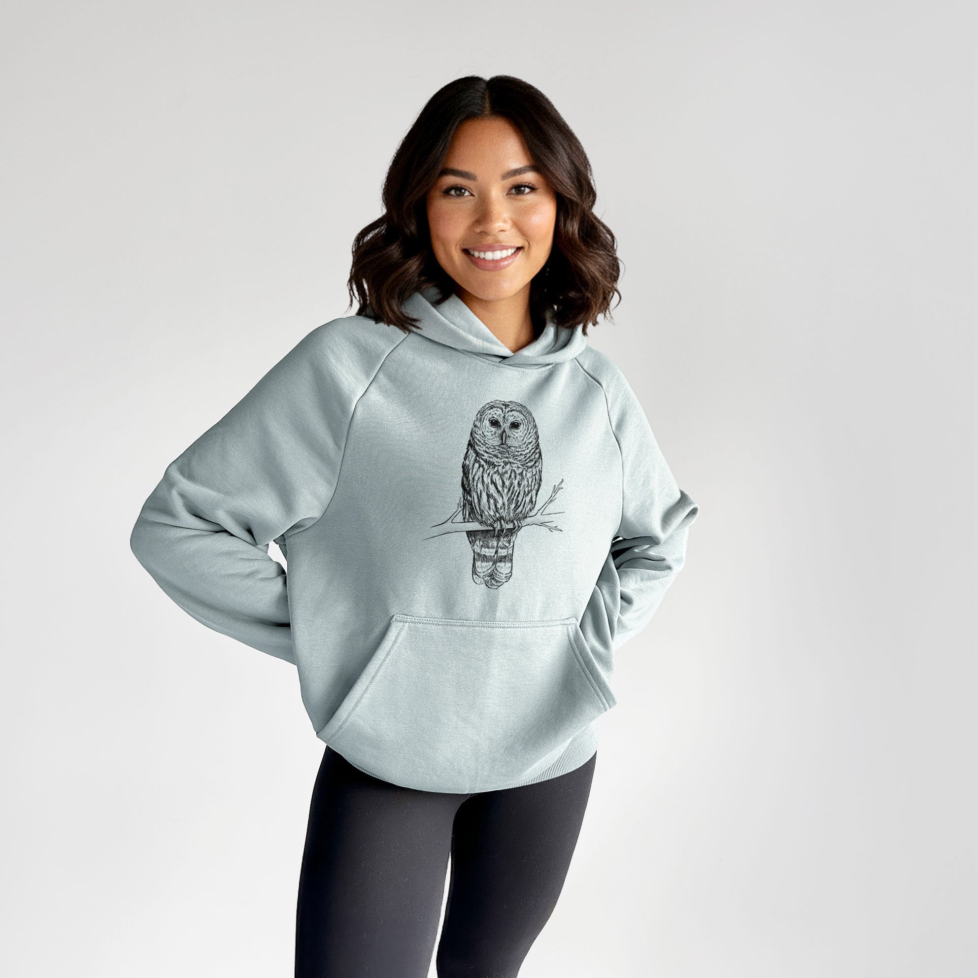 Barred Owl - Strix varia - UltraLuxe Heavyweight French Terry Hoodie