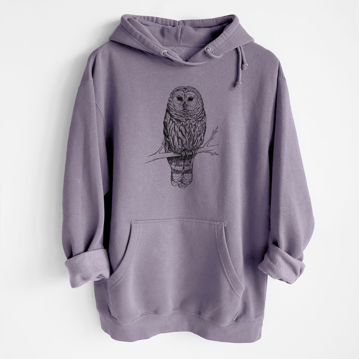 Barred Owl - Strix varia - Heavyweight Fleece Hoodie