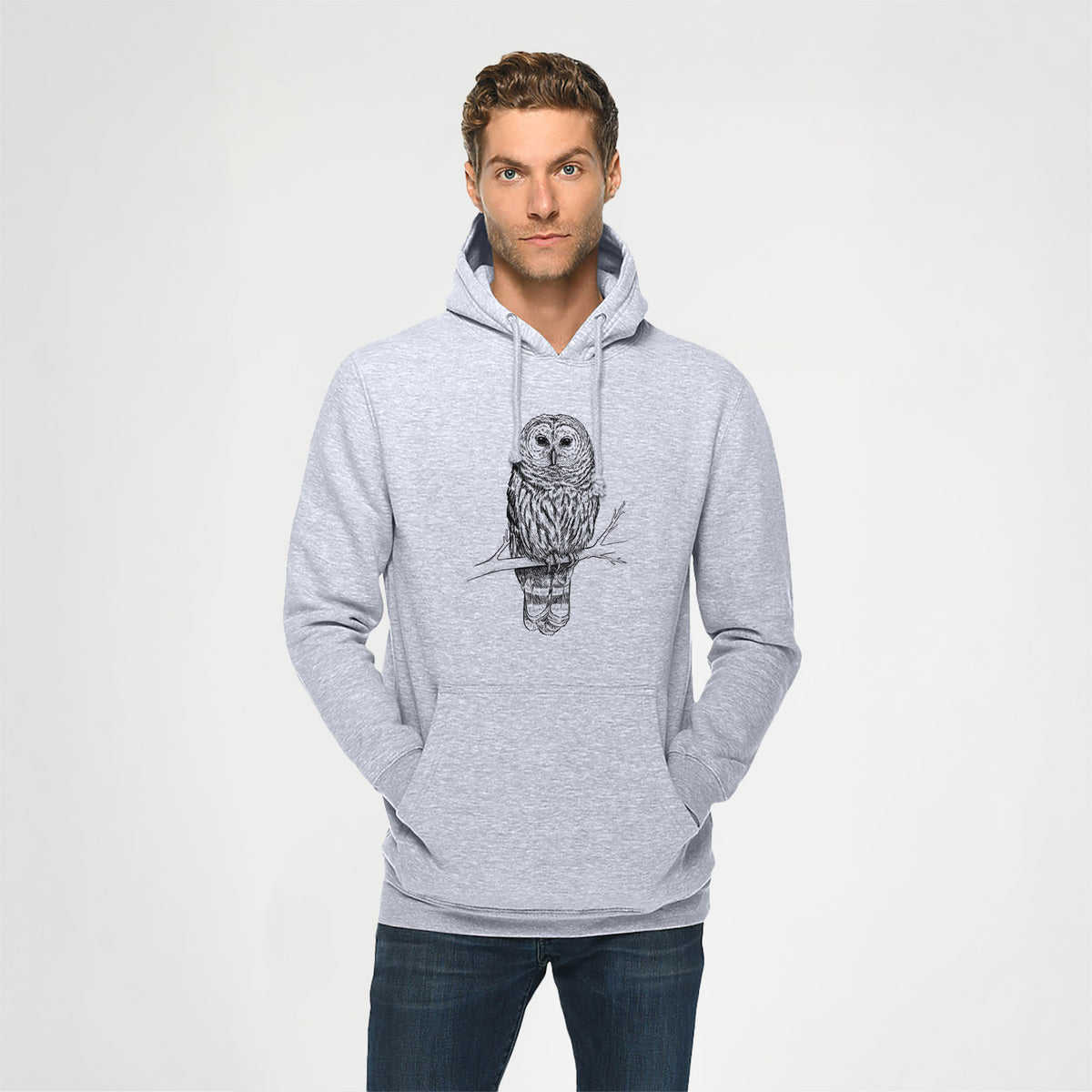 Barred Owl - Strix varia - Heavyweight Fleece Hoodie