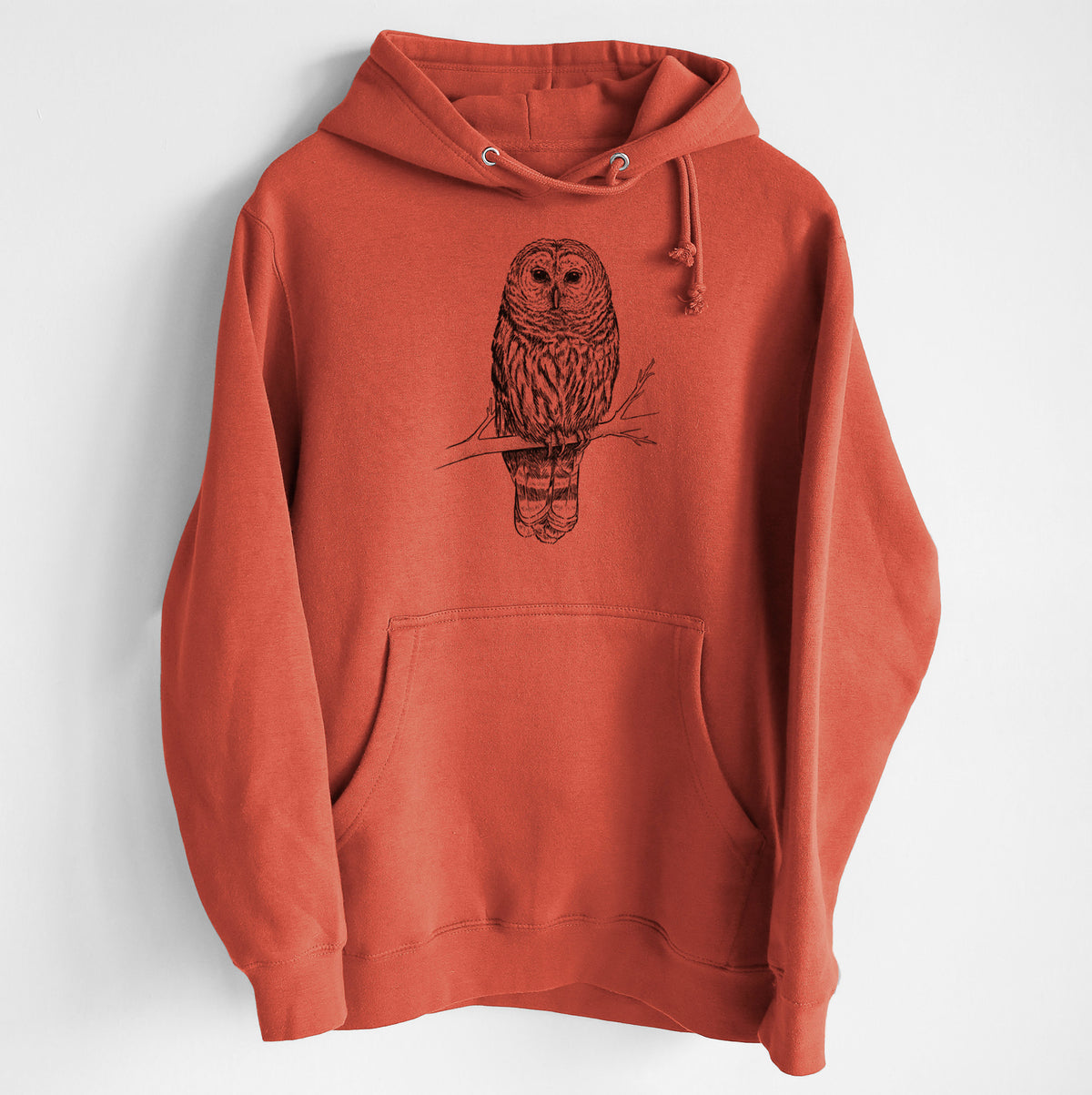 Barred Owl - Strix varia - Heavyweight Fleece Hoodie