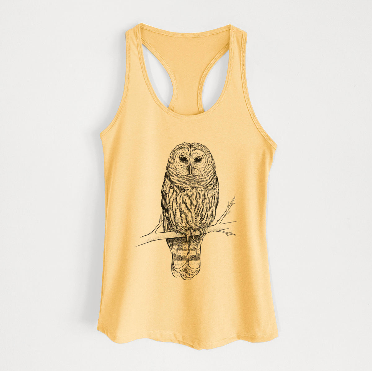 Barred Owl - Strix varia - Women&#39;s Racerback Tanktop