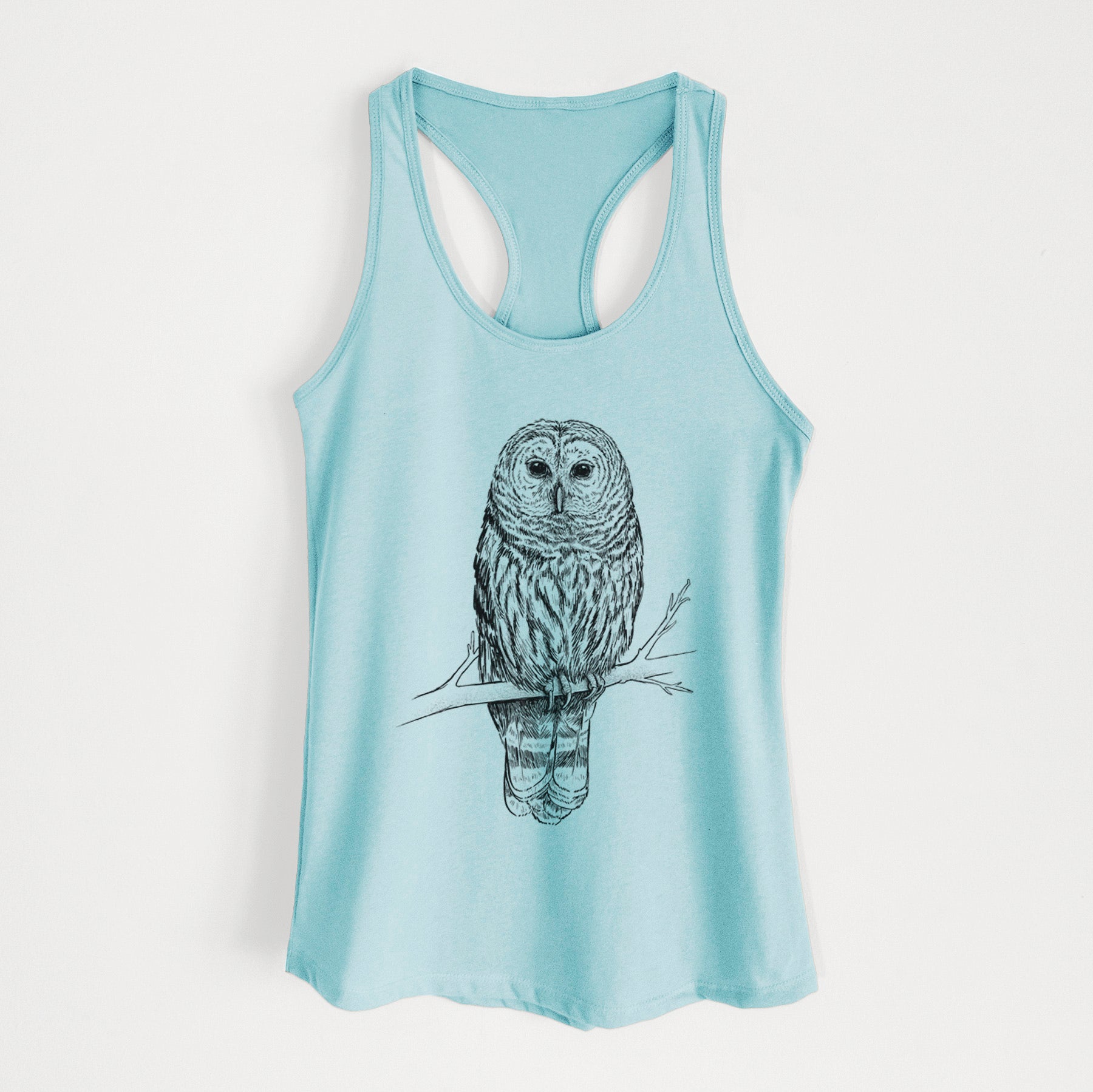 Barred Owl - Strix varia - Women's Racerback Tanktop