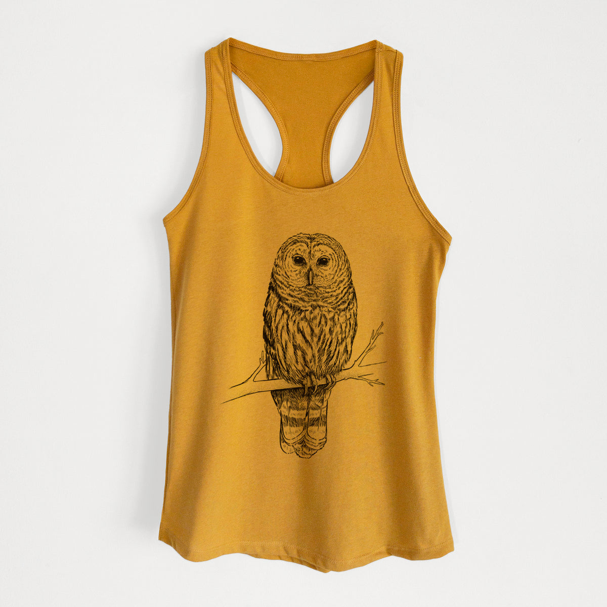 Barred Owl - Strix varia - Women&#39;s Racerback Tanktop