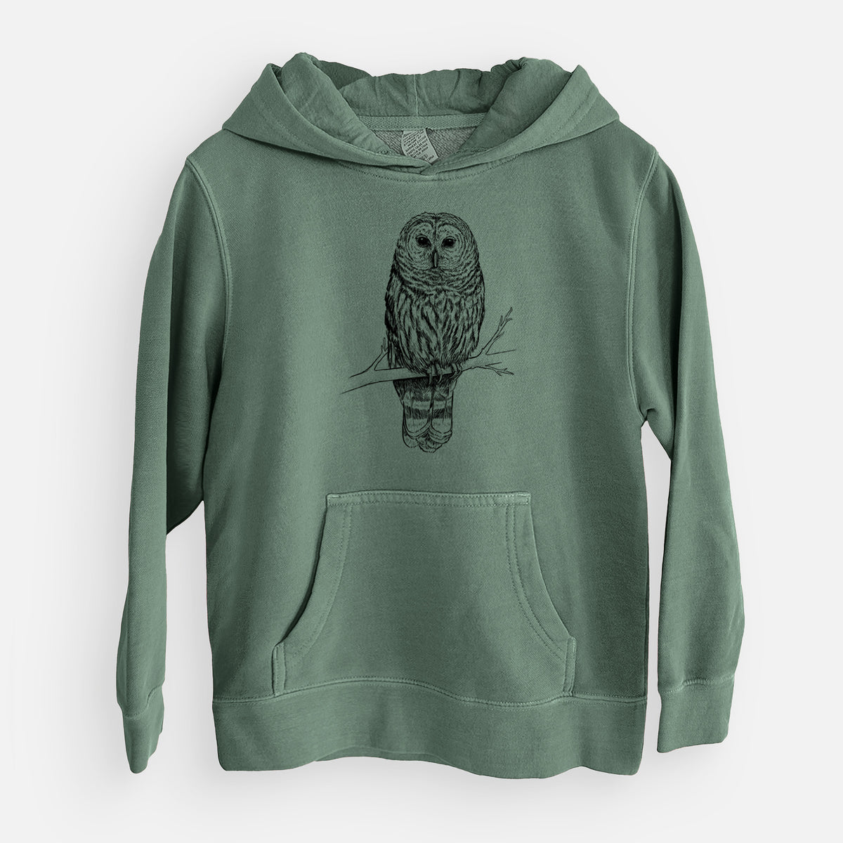 Barred Owl - Strix varia - Youth Pigment Dyed Hoodie