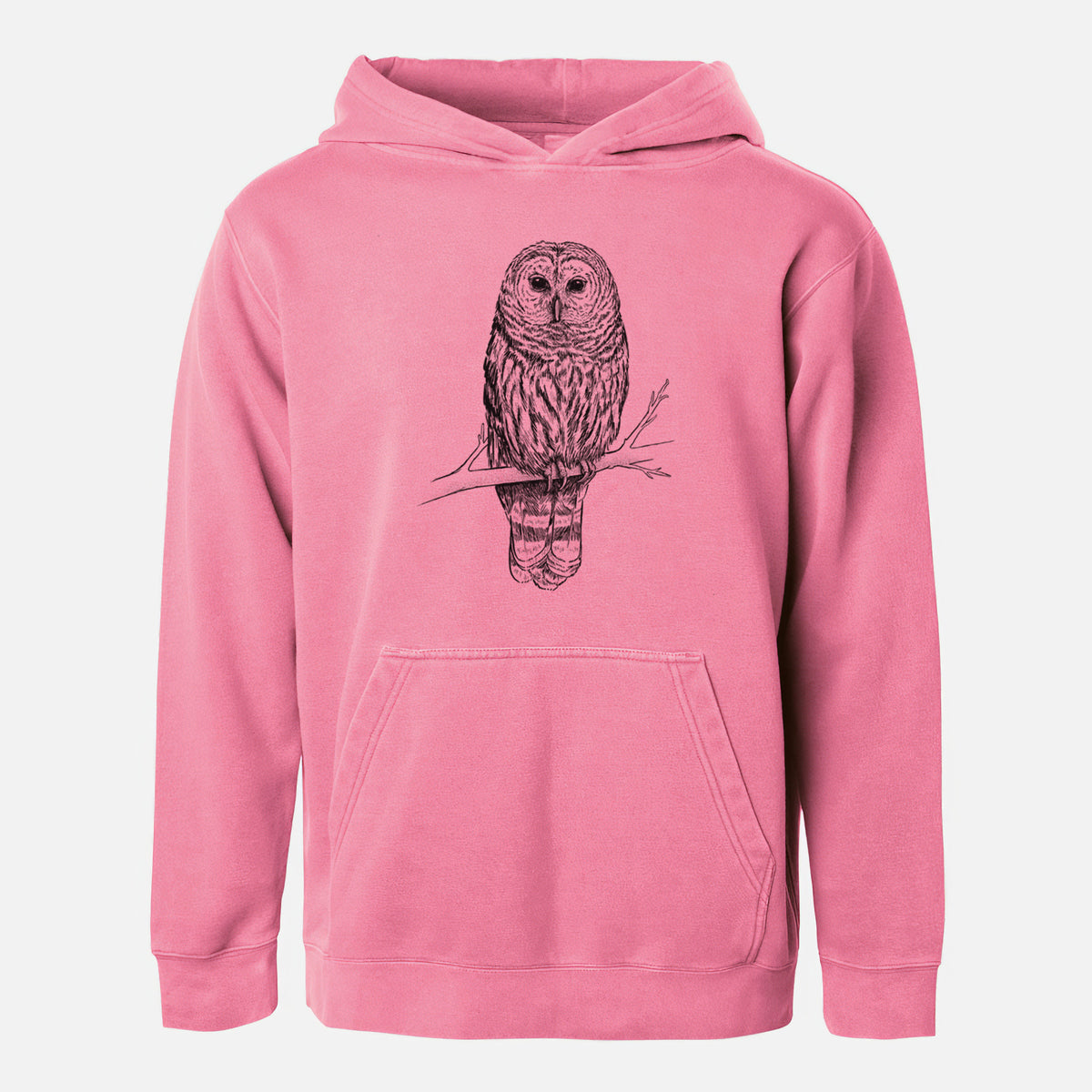 Barred Owl - Strix varia - Youth Pigment Dyed Hoodie