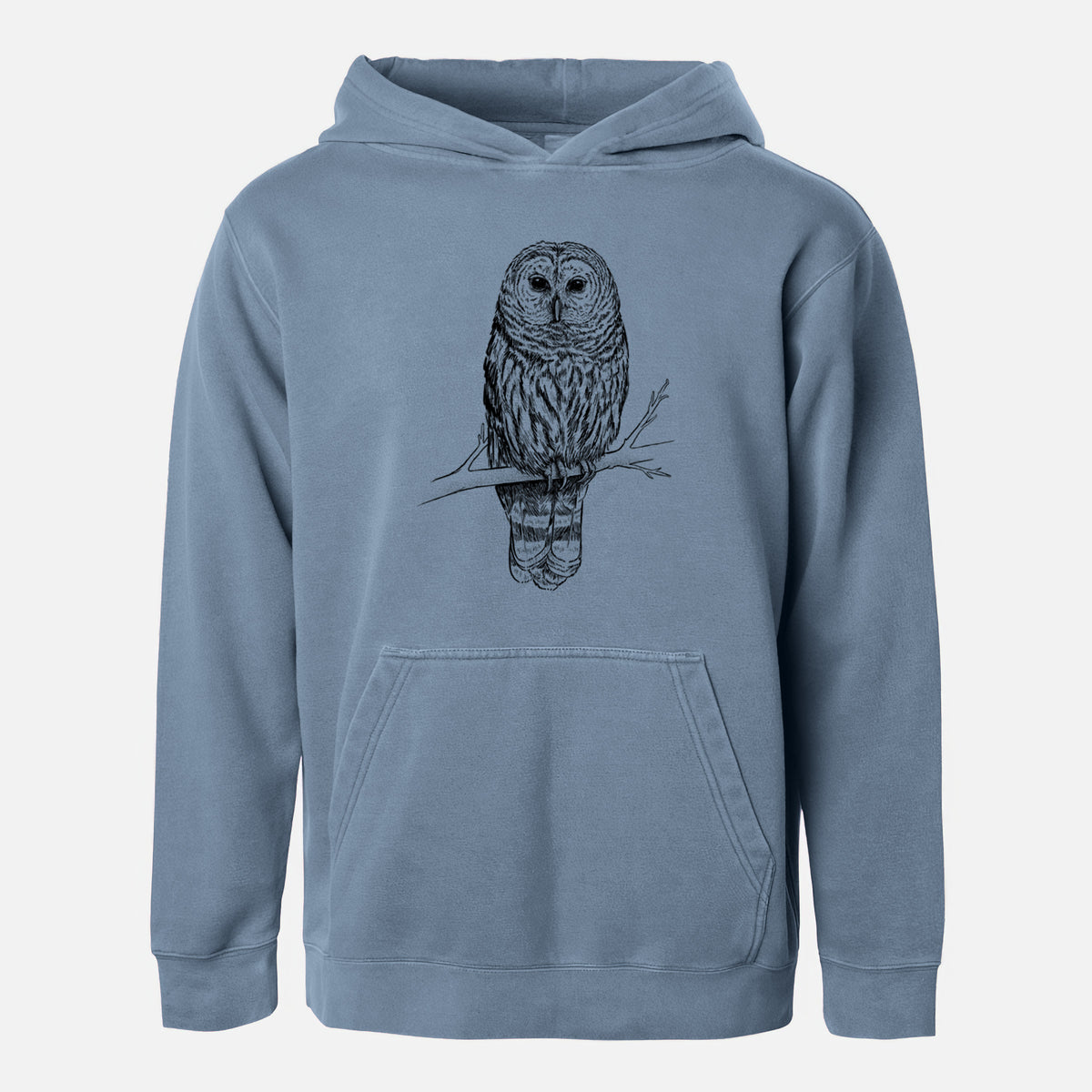 Barred Owl - Strix varia - Youth Pigment Dyed Hoodie