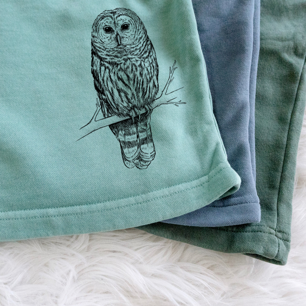 Barred Owl - Strix varia - Unisex Pigment Dyed Shorts