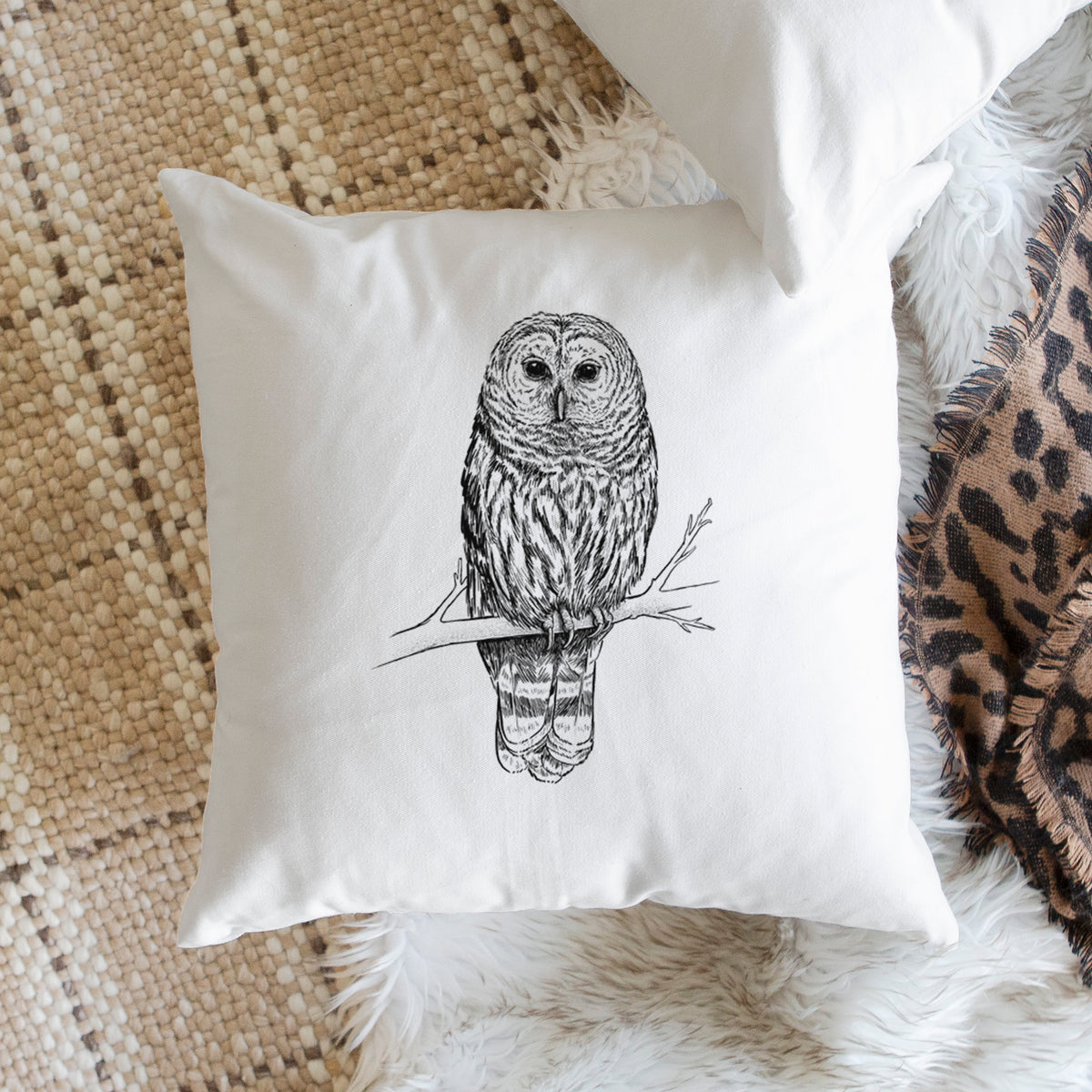 Barred Owl - Strix varia - Throw Pillow Cover