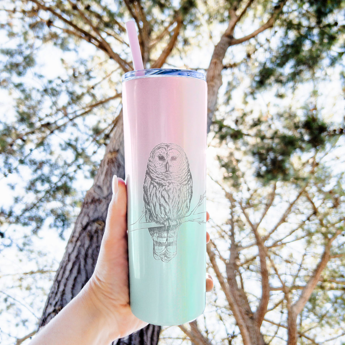 Barred Owl - Strix varia - 20oz Skinny Tumbler