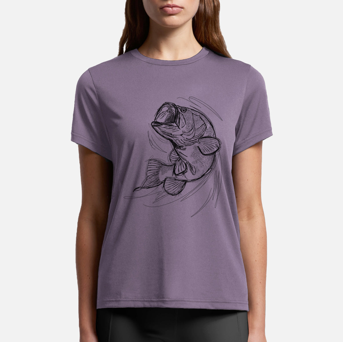 Largemouth Bass Fish - Micropterus salmoides - Womens Everyday Maple Tee
