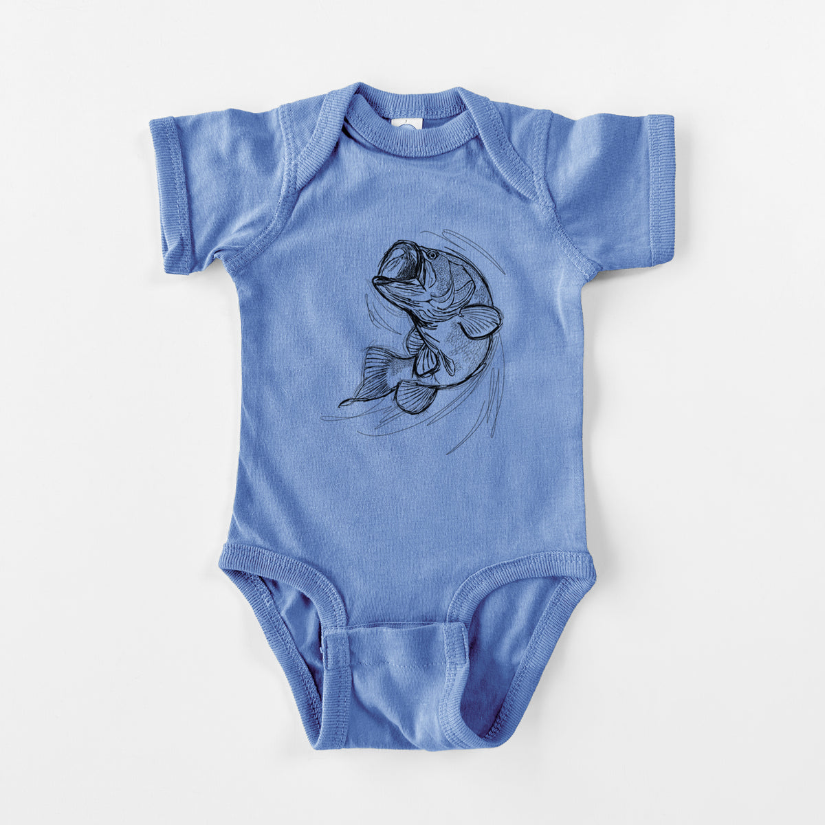 Largemouth Bass Fish - Micropterus salmoides - Baby Fine Jersey Bodysuit